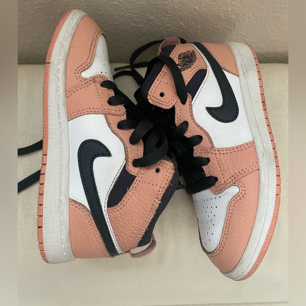 Nike Pink and White High-Top Sneakers